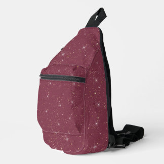 Luxury burgundy sparkle gold glitter confetti sling bag