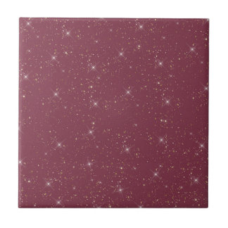 Luxury burgundy sparkle gold glitter confetti tile
