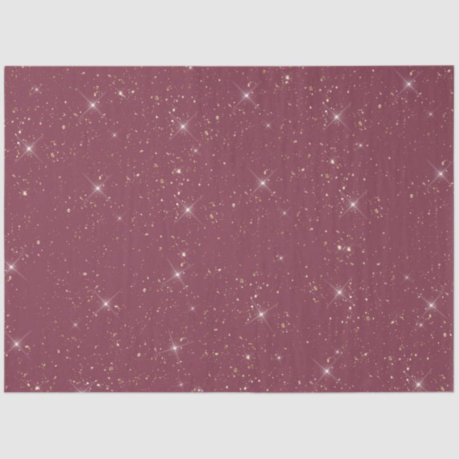 Luxury burgundy sparkle gold glitter confetti tissue paper (Front)