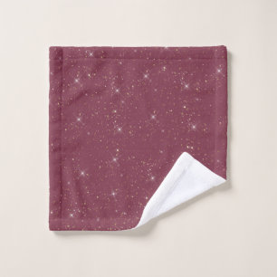 Luxury burgundy sparkle gold glitter confetti wash cloth
