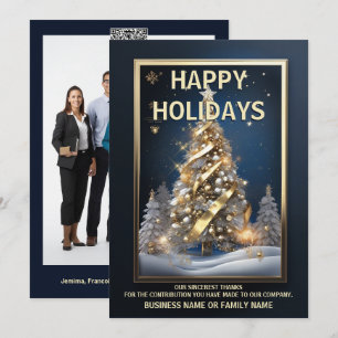 Luxury busines Xmas tree decorations winter snow Holiday Card