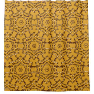 Luxury business card and golden ornament. Geometri Shower Curtain