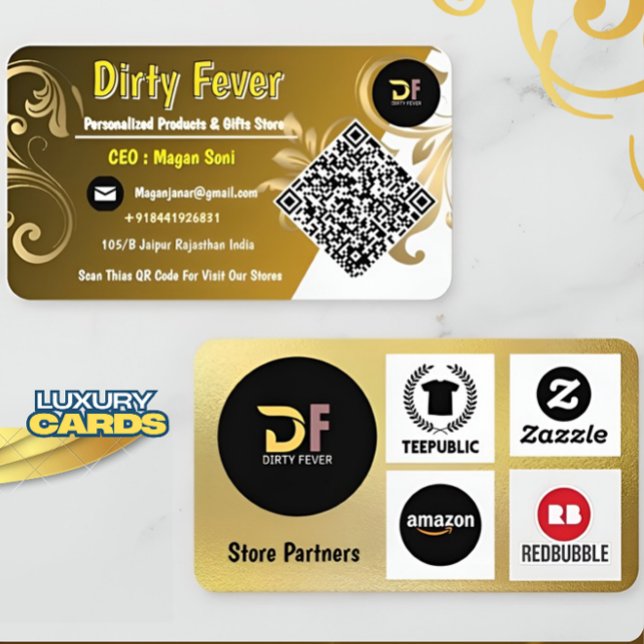 Luxury Business Card | Golden QR Code & Store Logo (Creator Uploaded)