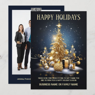 Luxury business christmas tree gifts logo photo holiday card