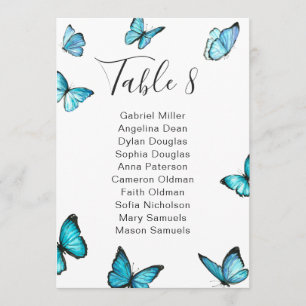 Luxury butterflies Wedding seating chart. Summer Invitation