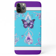 Luxury Butterfly iPhone 11 Pro Max Case Purple Blu