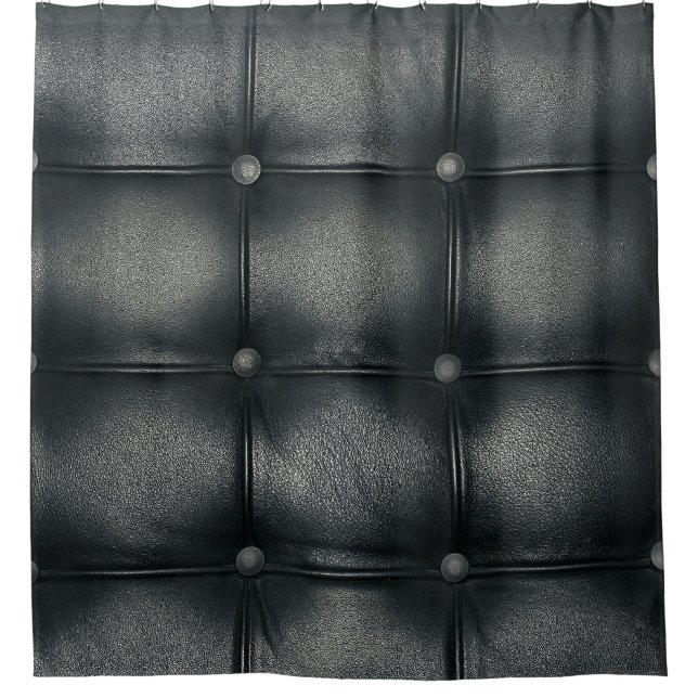 Luxury Buttoned Leather Texture Shower Curtain (Front)