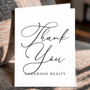 Luxury Calligraphy Elegant Minimalist Business Thank You Card
