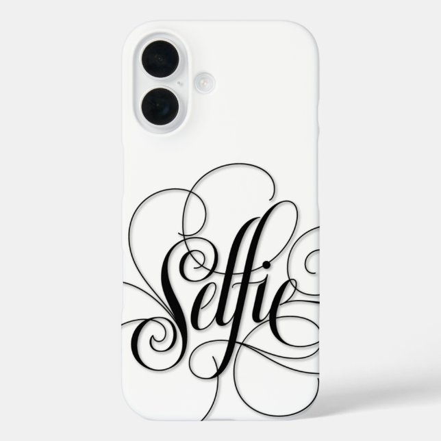 Luxury Calligraphy 'Selfie' Lettering Elegant Case-Mate iPhone Case (Back)
