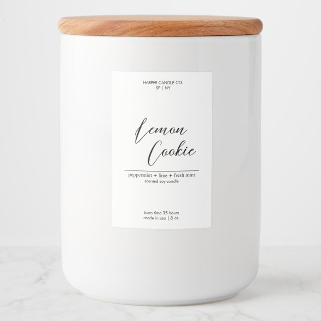Luxury Calligraphy Style Custom Matte Candle Label (Front)