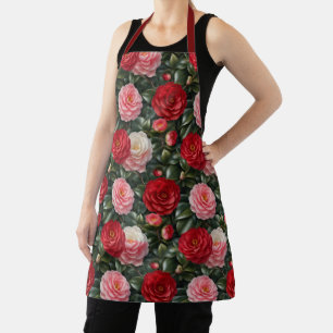 Luxury Camellia Blossom Foliage Apron