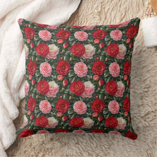 Luxury Camellia Blossom Foliage Cushion