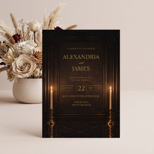 Luxury Candlelight Romantic Wedding Invitation