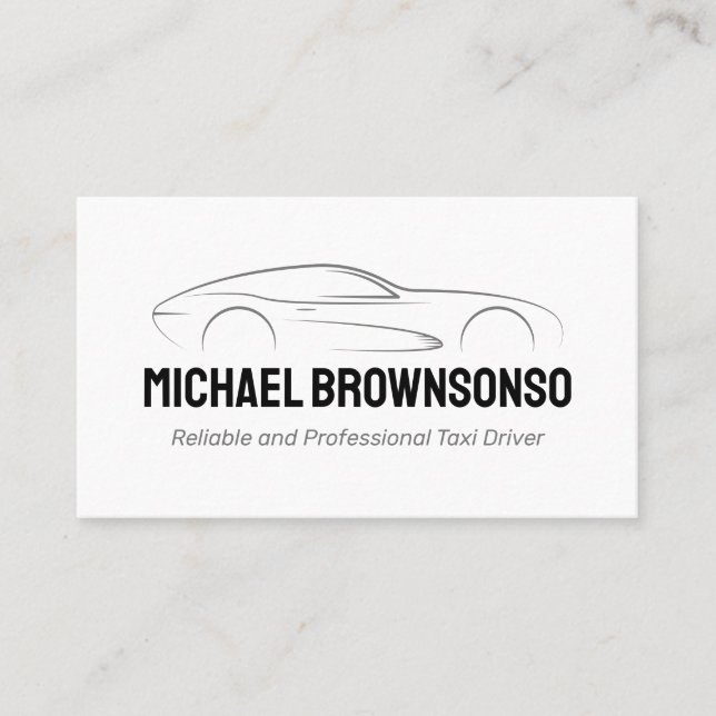 Luxury Car Illustration Design Business Card (Front)