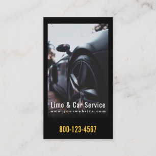 Luxury Car Limousine & Car Service QR Code Business Card