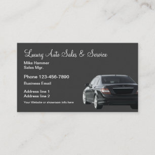 Luxury Car Sales & Service Business Card