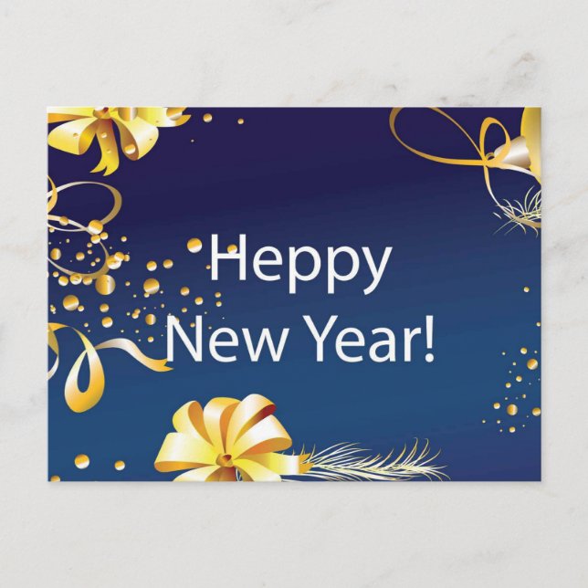luxury card, Happy New Year. Holiday Postcard (Front)