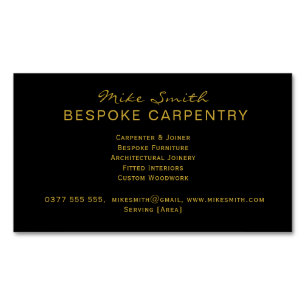 Luxury Carpentry Business Card Bespoke Carpenter