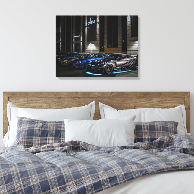 Luxury Cars Stretched Canvas Print (Insitu(Bedroom))