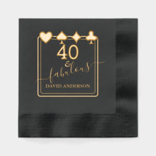 Luxury Casino Vegas 40 and Fabulous Birthday Foil Napkins