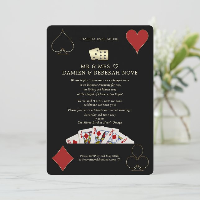 Luxury Casino Vegas Poker Happily Ever After Invitation (Standing Front)
