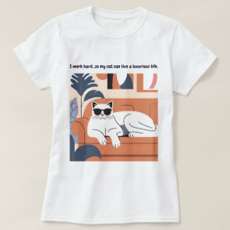 Luxury Cat Life Funny T-Shirt