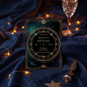 Luxury Celestial Birthday Invitation – Midnight