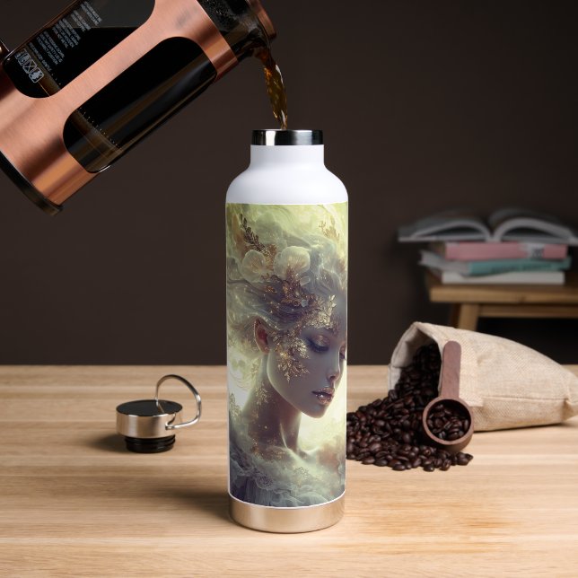 Luxury Celestial Feminine Art Water Bottle (Coffee)