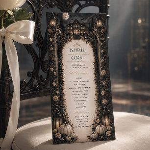 Luxury Celestial Moon Gothic Wedding Program Menu