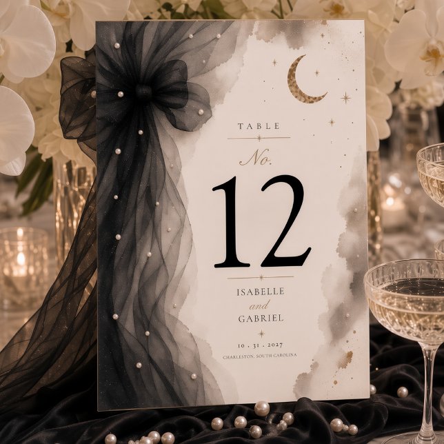 Luxury Celestial Moon Wedding  Table Number (Creator Uploaded)