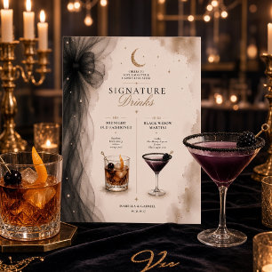 Luxury Celestial Signature Drinks Wedding Sign