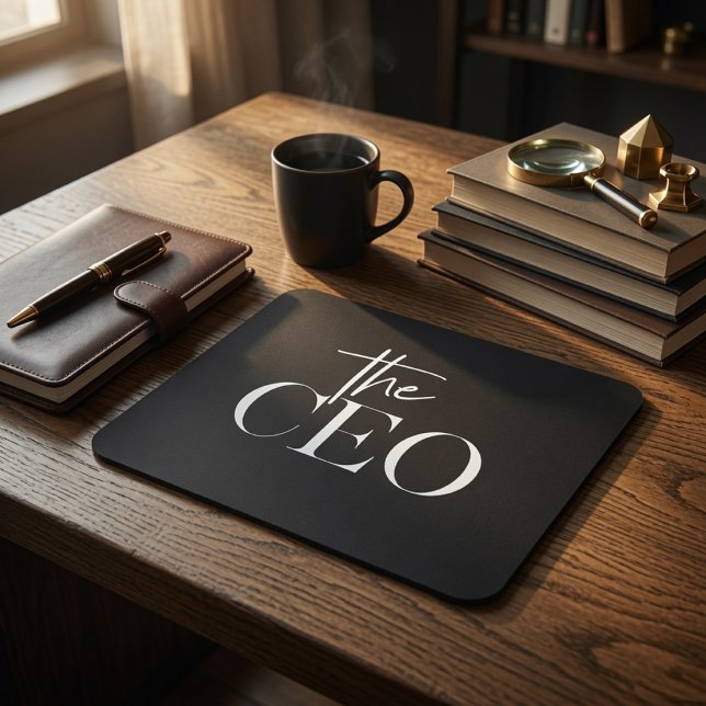Luxury CEOModern Minimal Black Office Mouse Mat (Creator Uploaded)