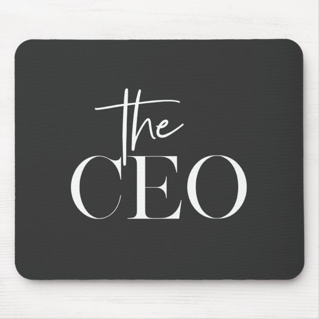 Luxury CEOModern Minimal Black Office Mouse Mat (Front)