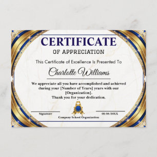 Luxury Certificate of Appreciation Award Template