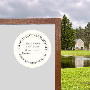 Luxury Certificate of Authenticity Sticker   Ivory