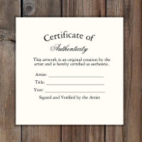 Luxury Certificate of Authenticity Sticker | Ivory