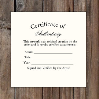 Luxury Certificate of Authenticity Sticker | Ivory