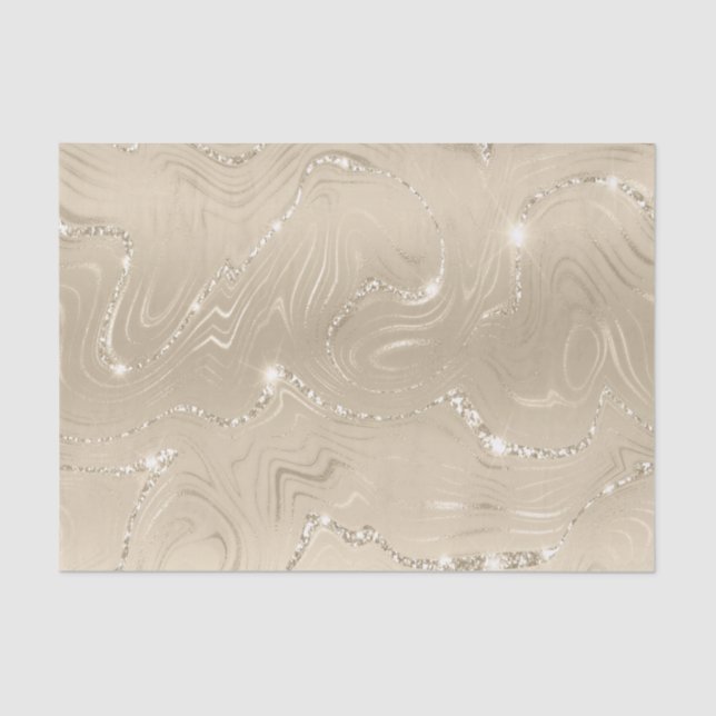 Luxury Champagne Background Beige Glitter  Tissue Paper (Front)