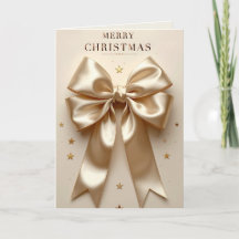 Luxury Champagne Bow Merry Christmas Holiday
