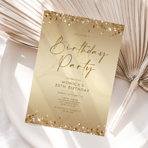 Luxury Champagne Gold 30th Birthday Invitation