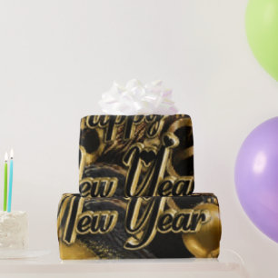 Luxury Champagne Gold Confetti Pattern Elegant C Wrapping Paper