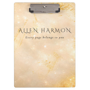 Luxury Champagne Gold Custom Name 2-Minute Edit Clipboard