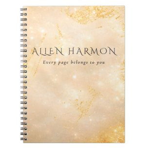 Luxury Champagne Gold Custom Name 2-Minute Edit Notebook