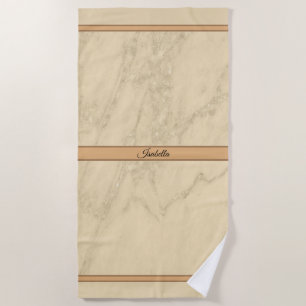 Luxury Champagne Gold Glitter Marble Customise Beach Towel