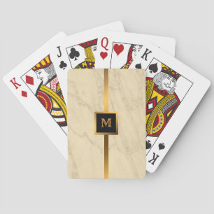 Luxury Champagne Gold Glitter Marble Customise Playing Cards