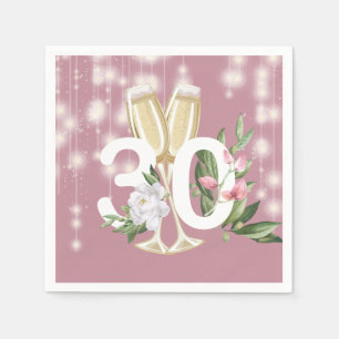 Luxury Champagne Pink 30th Birthday Napkin