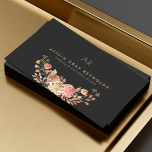 Luxury charcoal gold beauty salon spa business card
