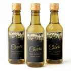 Luxury Cheers Mini Sparkling Wine Label Gold Black