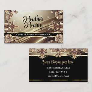 Luxury Chic Deluxe Golden Ombre Ornate Flourish  Business Card