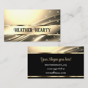 Luxury Chic Deluxe Liquid Light Gold Ombre Satin Business Card